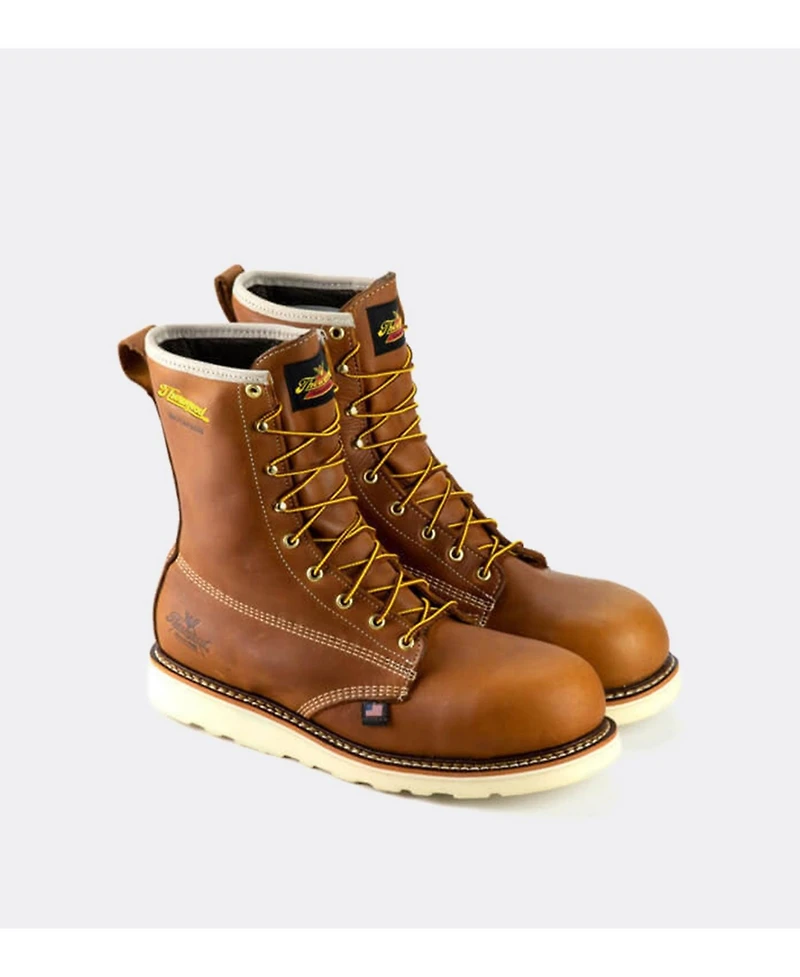 Thorogood American Heritage Waterproof 8" Tobacco Safety Toe Work Boots for Men