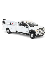 1/64 2020 F-450 Super Duty Dually Service Bed & Crane White Exclusive 51397-a