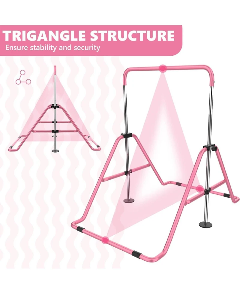 Zenova Gymnastics Bar Kids, Junior Training Bar, Height Adjustable Horizontal Bars With Gym Mat