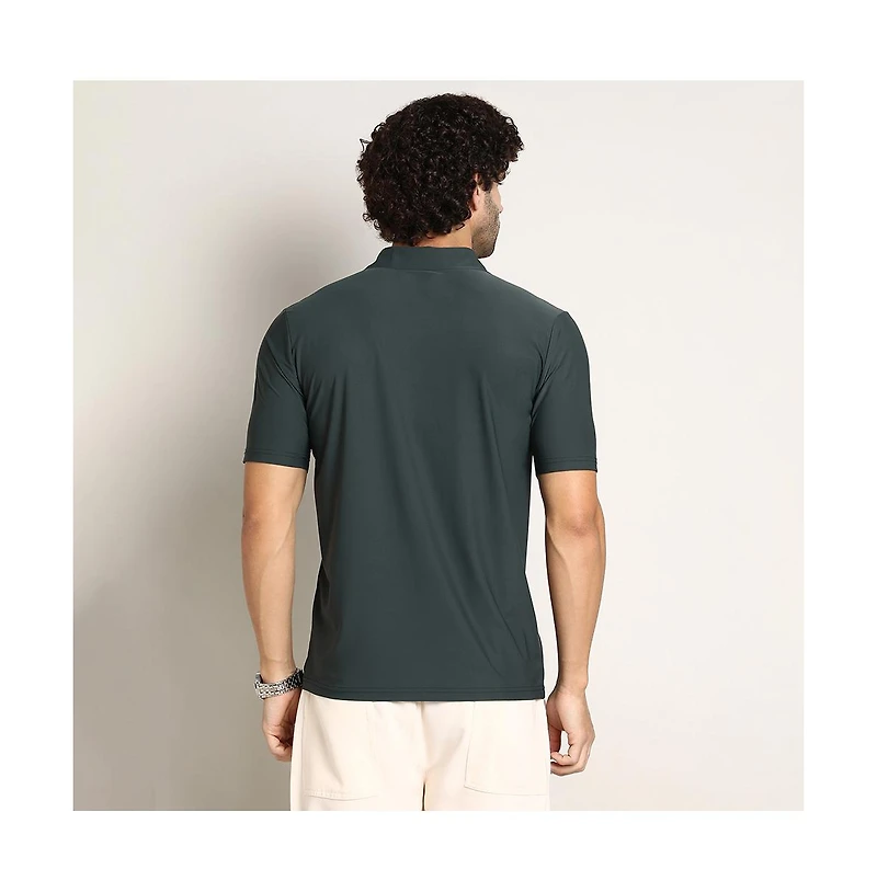 Campus Sutra Men's Seamless Solid Polo T-Shirt