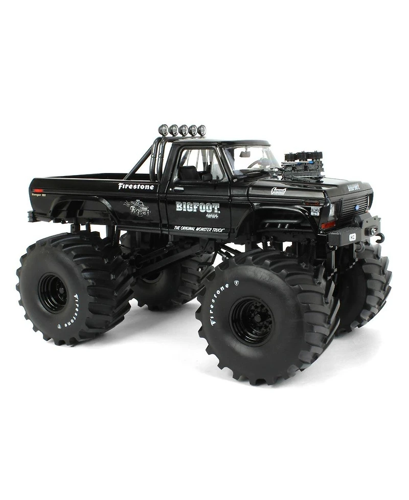 Greenlight 1/18 1974 Ford F-250 Ranger Xlt Monster Truck, Bigfoot #1, Black Bandit, 66 inch Tires