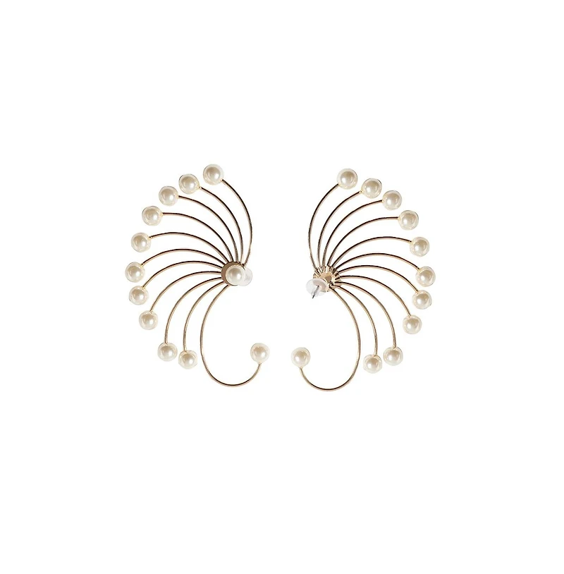 Sohi Gold-Plated Swirl Stud Earrings