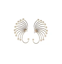 Sohi Gold-Plated Swirl Stud Earrings