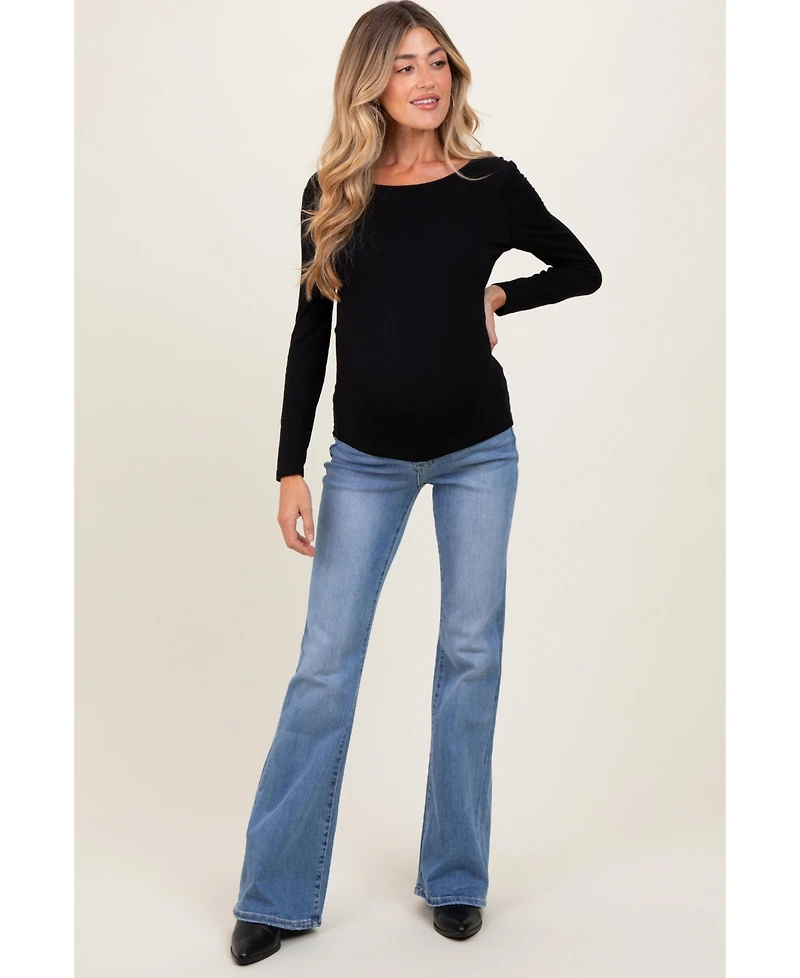 Pinkblush Maternity Light Blue Vintage Wash Flare Jeans