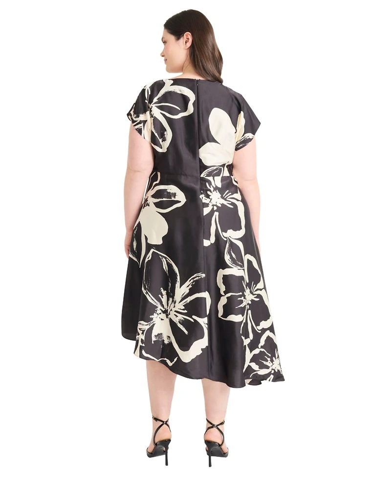 Maggy London Plus Short-Sleeve A-Line Dress