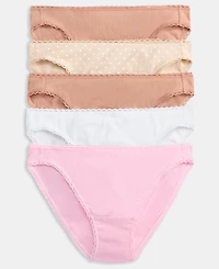 Charter Club Women's 5-Pc. Cotton Ribbed Bikini Underwear, Macy's Exclusive