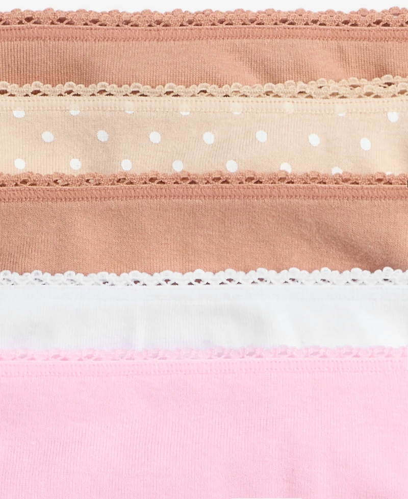 Charter Club Women's 5-Pc. Cotton Ribbed Bikini Underwear, Macy's Exclusive