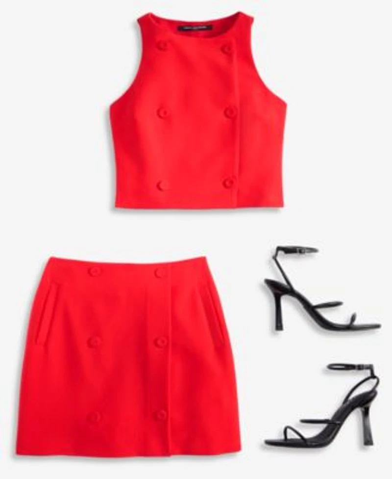 French Connection Azra Twill Double Breasted Top Azra Twill Mini Skirt