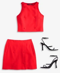 French Connection Azra Twill Double Breasted Top Azra Twill Mini Skirt