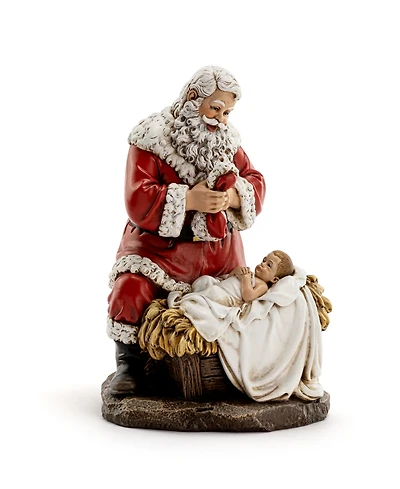 Napco 9" Kneeling Santa with Baby Jesus