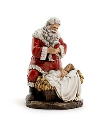 Napco 9" Kneeling Santa with Baby Jesus