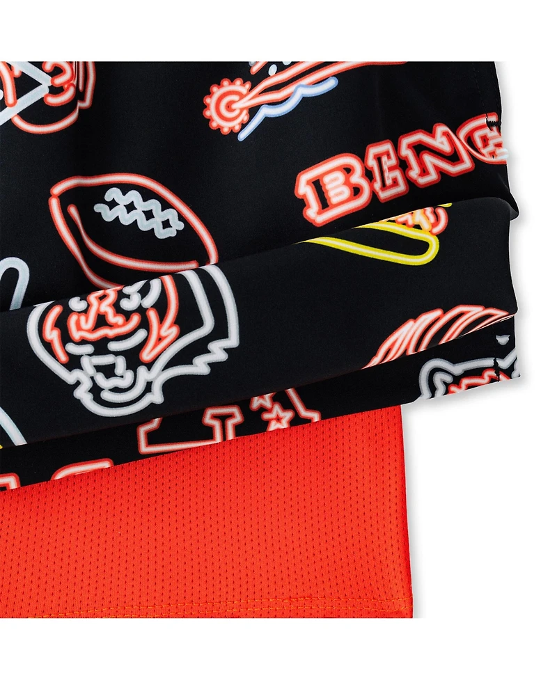 Chubbies Men's 5.5" Black Cincinnati Bengals The Neon Lined Classic Swim Trunks