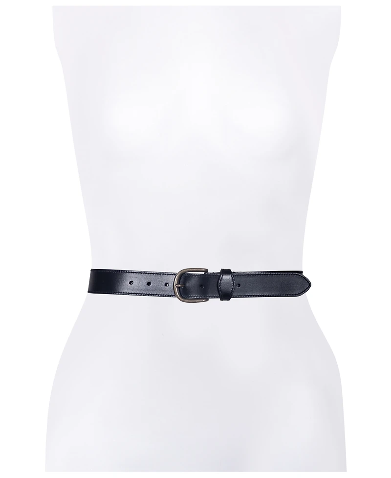 Frye Women's Stitched Edge Shaped Keeper Belt