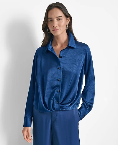 Dkny Women's Long-Sleeve Twist-Front Blouse