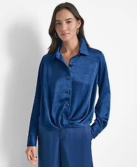 Dkny Women's Long-Sleeve Twist-Front Blouse