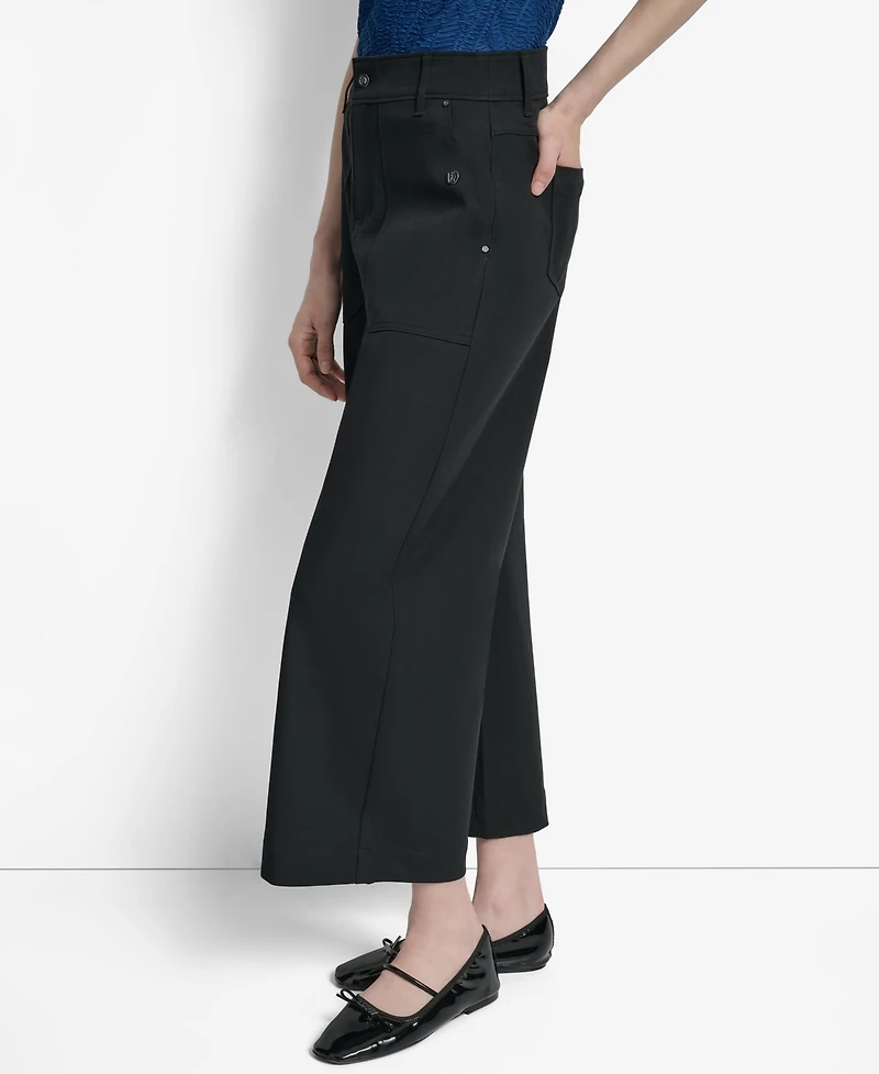 Dkny Women's Crew High-Rise Wide-Leg Pants
