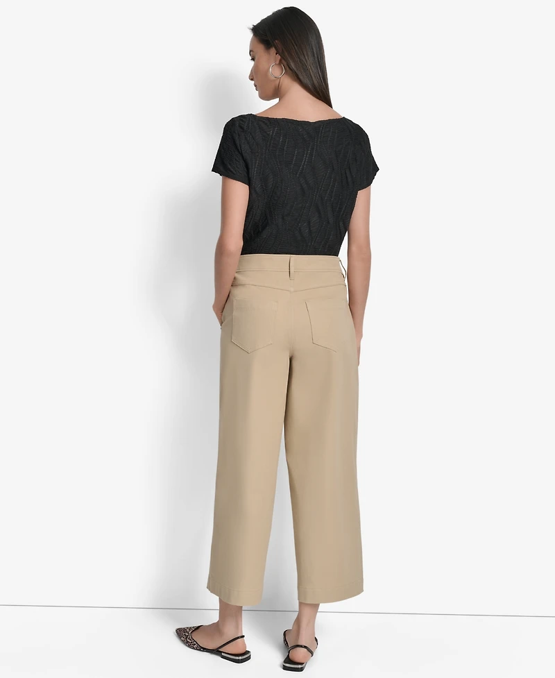 Dkny Women's Crew High-Rise Wide-Leg Pants