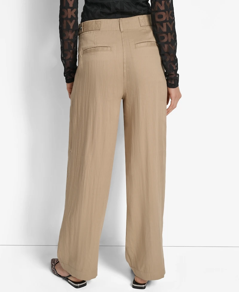 Dkny Women's Weathered Twill High-Rise Pants