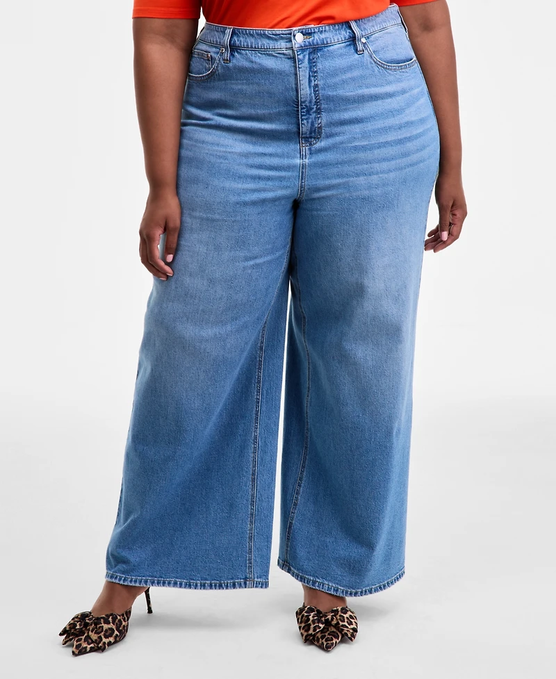 On 34th Trendy Plus Camden High-Rise Wide-Leg Jeans, Macy's Exclusive