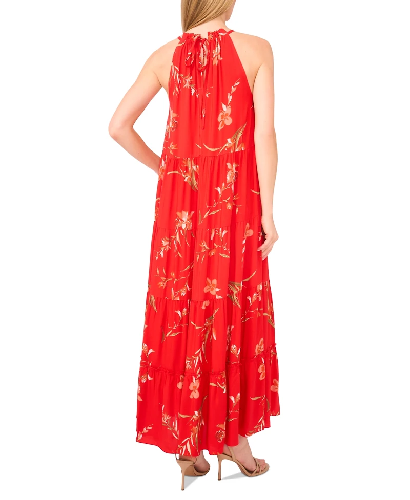 CeCe Women's Printed Halter-Neck Maxi Dress