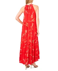 CeCe Women's Printed Halter-Neck Maxi Dress