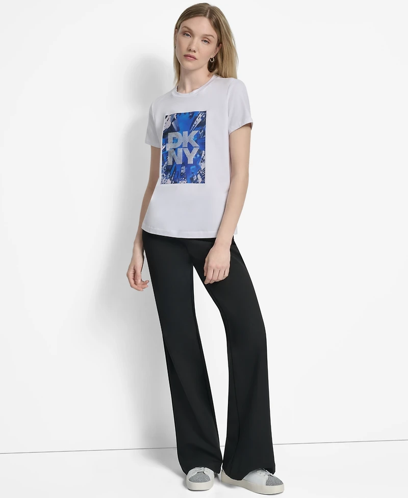 Dkny Women's Skyscraper Logo Crewneck T-Shirt
