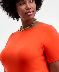 On 34th Trendy Plus Side-Tie Knit Midi Dress, Created for Macy's