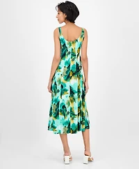 Sandra Darren Women's Seamed Scoop-Neck Midi Dress