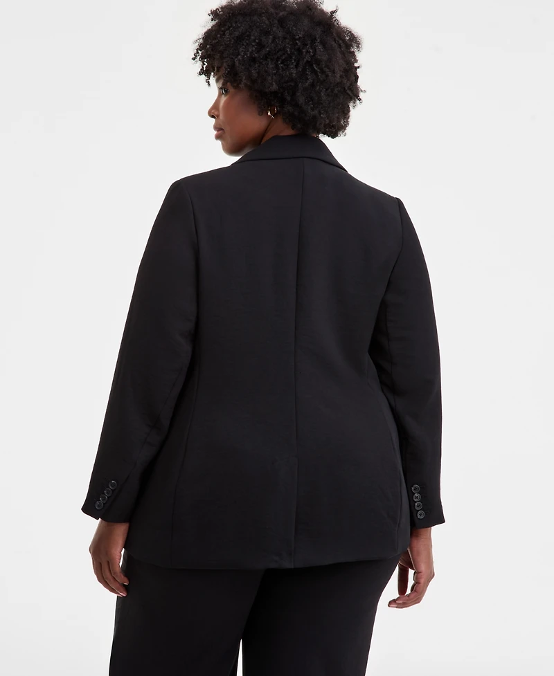 On 34th Trendy Plus One-Button Notch-Collar Blazer, Macy's Exclusive