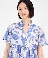 Sandra Darren Women's Printed Short-Sleeve Shift Dress