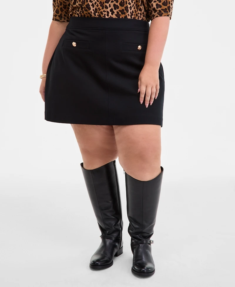 On 34th Trendy Plus Solid Ponte Mini Skirt, Macy's Exclusive