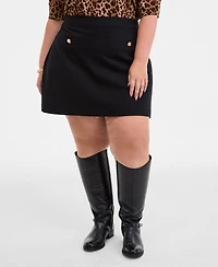 On 34th Trendy Plus Solid Ponte Mini Skirt, Macy's Exclusive