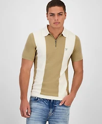 Guess Men's Humphrey Colorblocked Stripe Sweater Polo