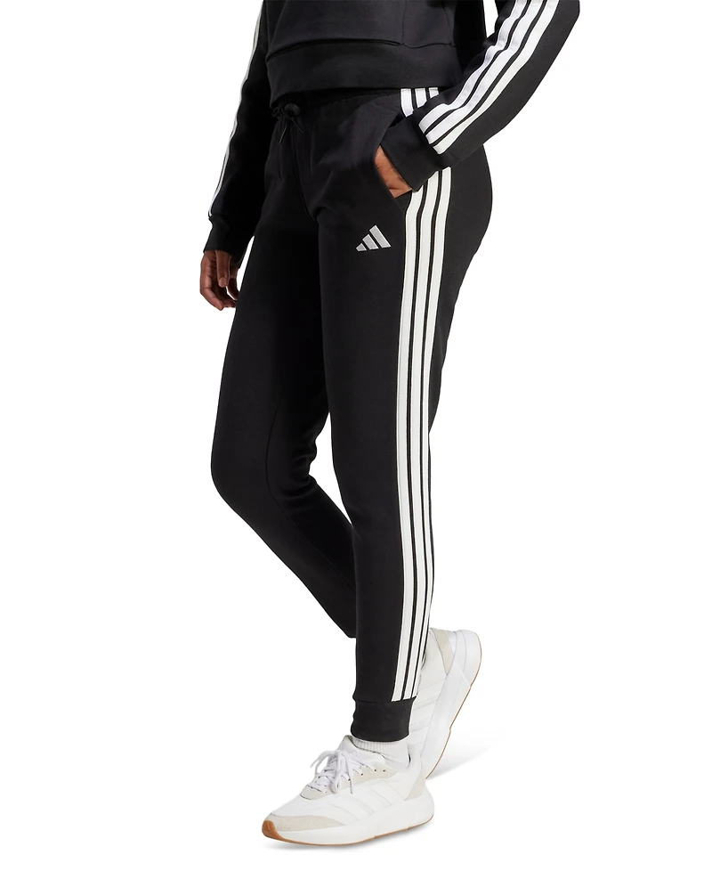 adidas Women's Essentials Three Stripes Fleece Slim Pants