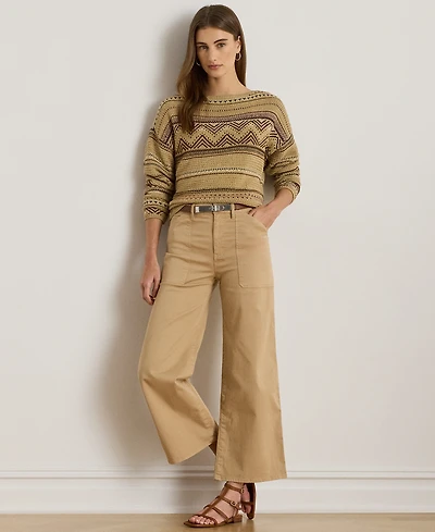 Lauren Ralph Petite Stretch Chino Wide-Leg Cropped Pants