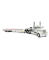 First Gear Dcp 1/64 White Peterbilt 389 with Landoll 440 Series Traveling Axle Trailer 60-2038