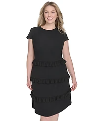 Eliza J Plus Size Stretch Crepe A-Line Dress