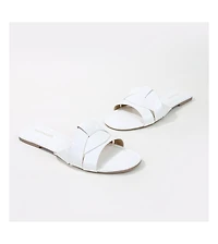 Topaz Patent Woven Slides