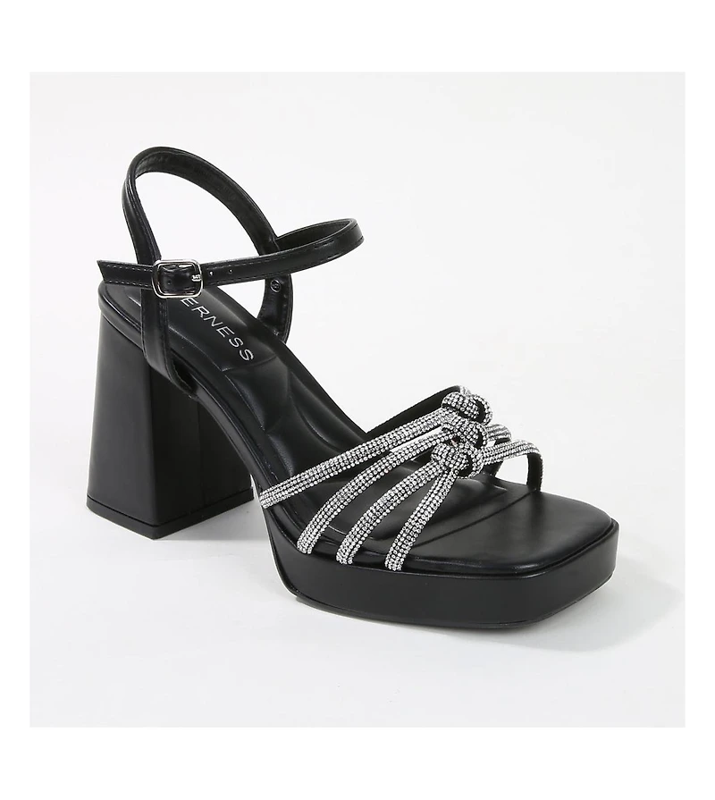 Amar Knotted Rhinestone Platform Heels