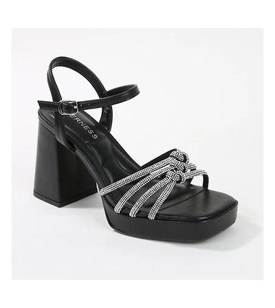 Amar Knotted Rhinestone Platform Heels