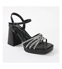 Amar Knotted Rhinestone Platform Heels