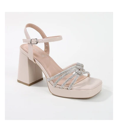 Amar Knotted Rhinestone Platform Heels
