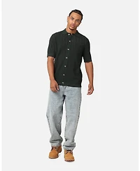 Xxiii Men's Zyair Knit Rib Button Up Shirt