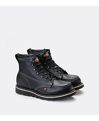 Thorogood Men's American Heritage Midnight 6" Black Moc Toe Work Boots for Men