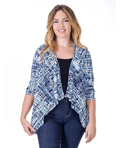 24seven Comfort Apparel Petite Elbow Length Sleeve Open Cardigan Jacket