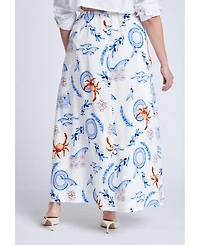 Eloquii Women's Printed Full Skirt