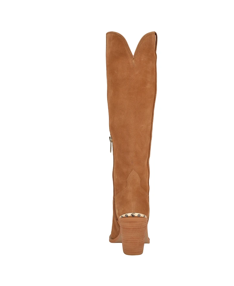 Guess Women's Sashan Knee-High Topstitched Western Boots