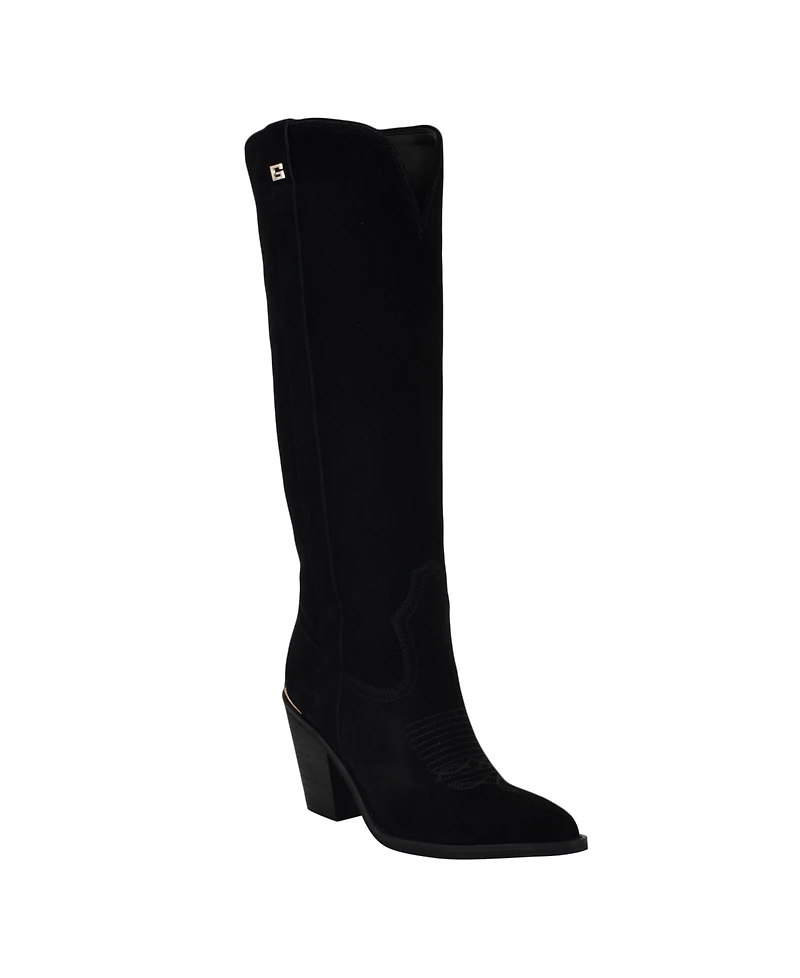 Guess Women's Sashan Knee-High Topstitched Western Boots