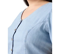 Levi's Plus Moxie Cotton Denim Blouse