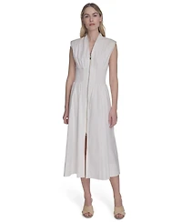 Vince Camuto Women's Cotton Zip-Front Midi Dress